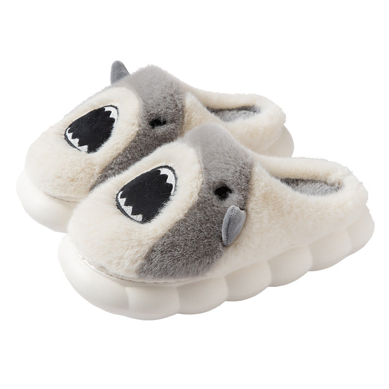 Shark Slippers Cute Cartoon Warm Winter Plush Fuzzy Shoes Women
